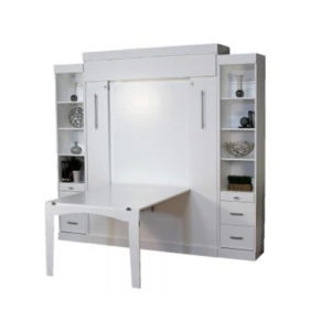 dual function table murphy bed in white