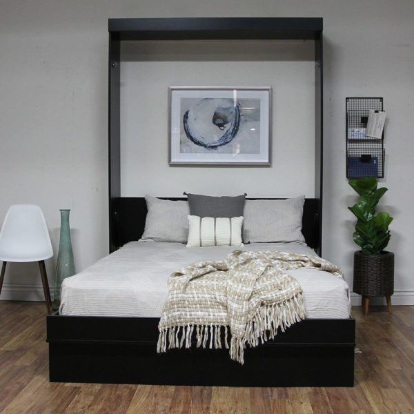 Euro Table Bed Black Wallbed Open