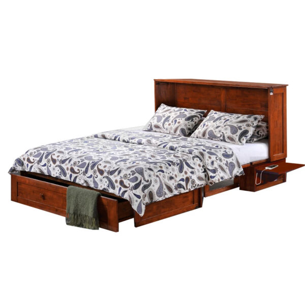 open best bed with dark finish