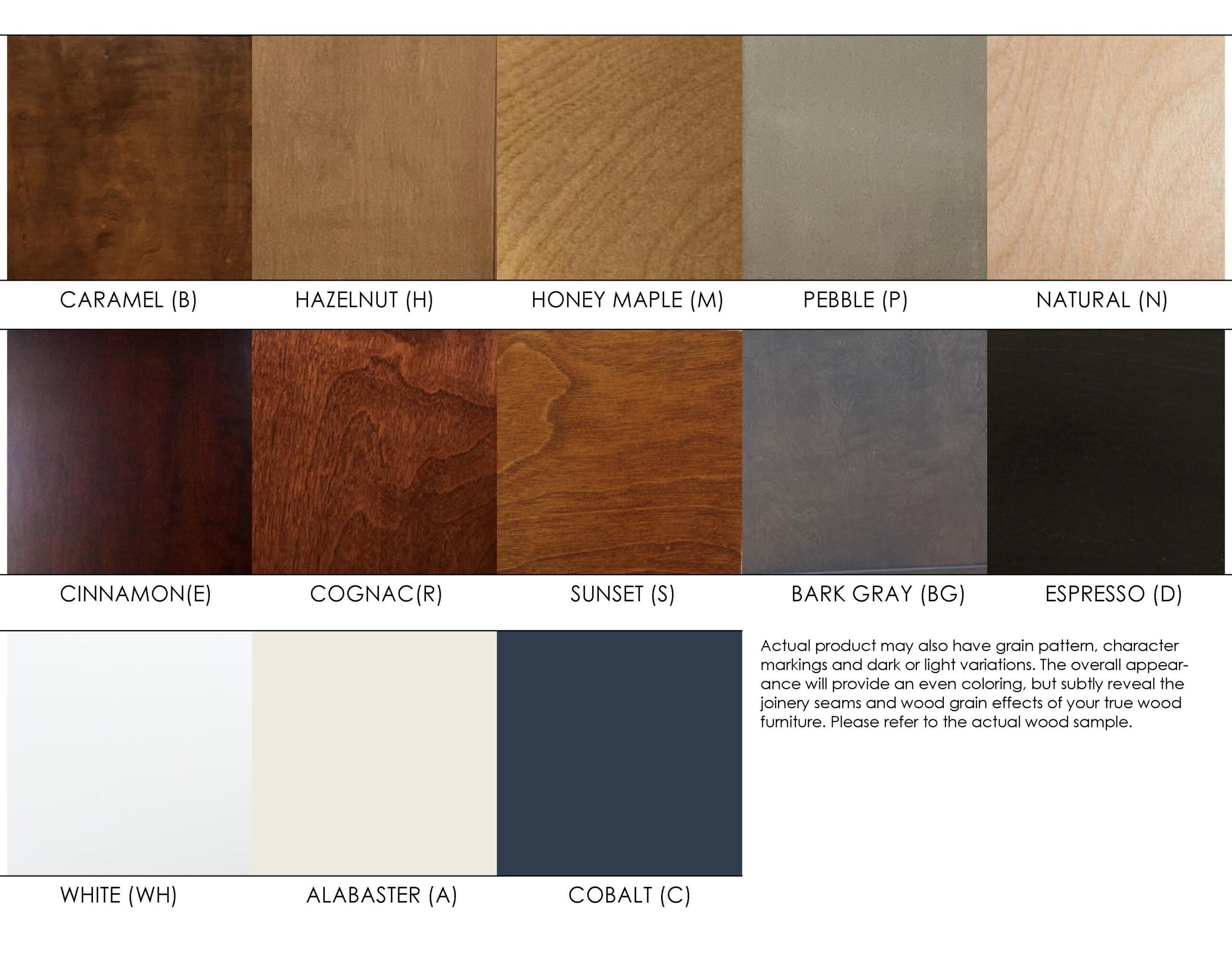 Finish options